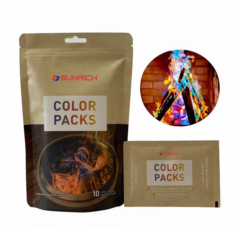 Sunrich magic fire powder in sachets for campfires and fireplaces colour change flames campfire magic