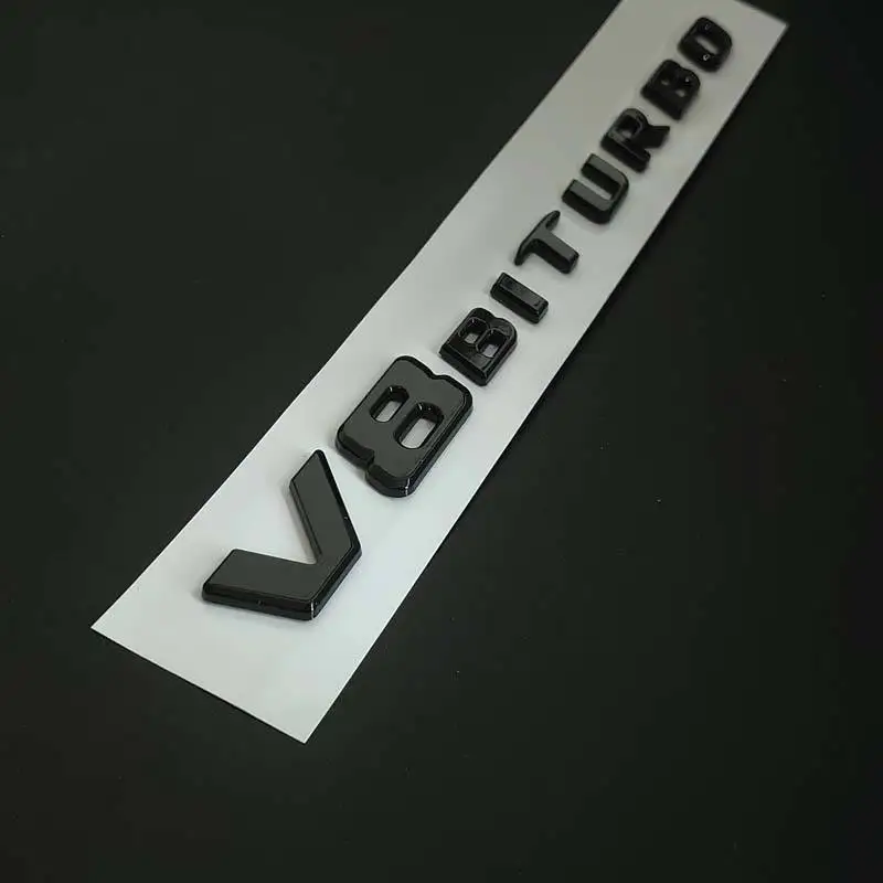 Wholesaler Firmly pasted 2pcs BITURBO 4matic Letters Fender Emblems Badges Fit for Mercedes Benz AMG