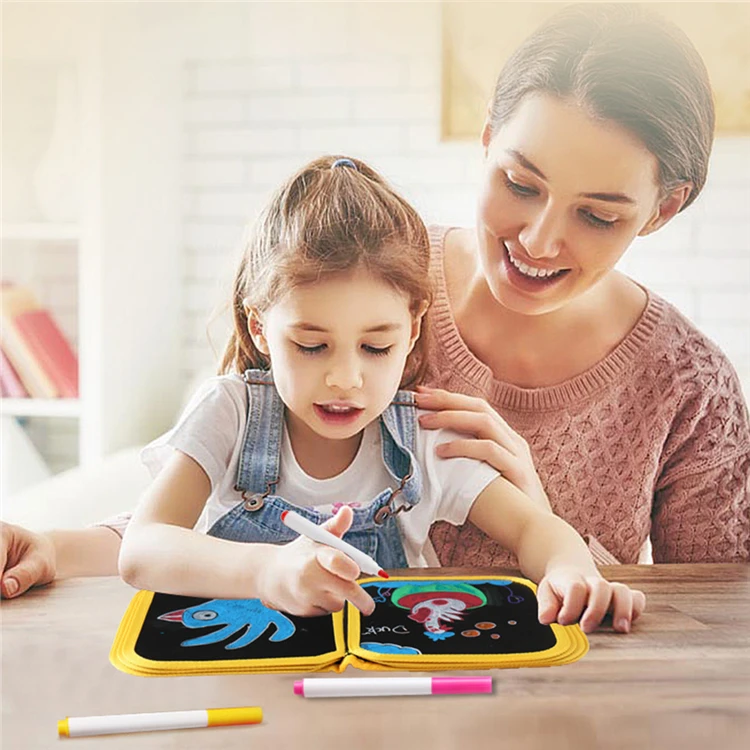 Portable Soft Chalk Drawing Board DIY Drawing Book Coloring Book With Water Chalk Kid Painting Blackboard