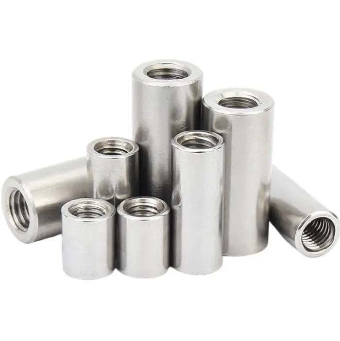 High Temperature Resistant Round Coupling Nut Factory Supply Stainless Steel Inner Threaded Spacer