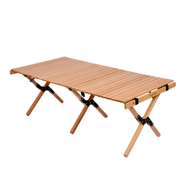Hot Sale Large Size Foldable Beech Wooden Table  Roll Wood Table