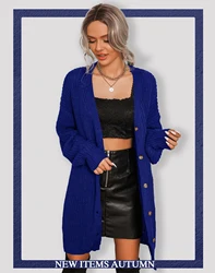 Autumn Winter Hanni New Fashion Elegant Sweaters Women Tops Blue Green Black Ladies Coat Long Sleeve Casual Sweater