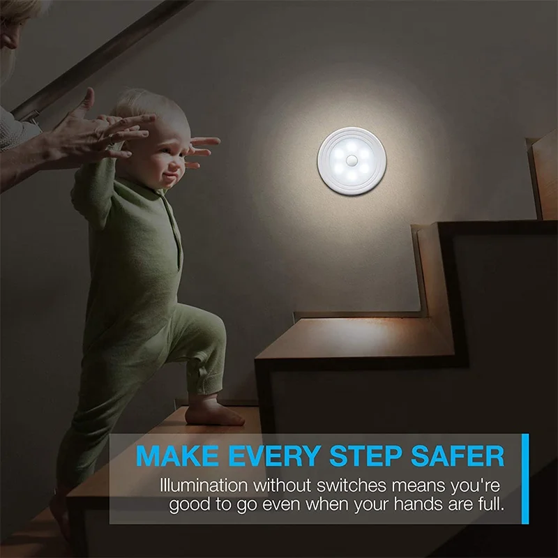 Best Sale Motion Sensor Light Cordless Battery Powered LED Night Light For Hallway Bedroom Kitchen