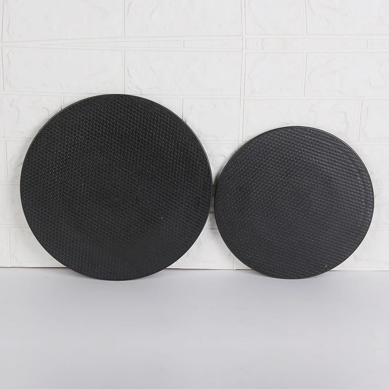 Фарфоровая тарелка с логотипом завода в Китае керамическая черная круглая плоская Сервировочная вечеринка