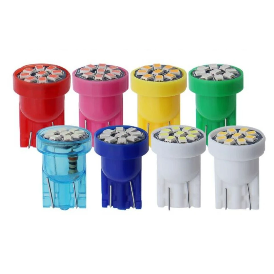 Super Bright DC AC 6V 8V 9SMD T10 W5W 2825 158 192 168 194 Pinball LED Wedge Light Bulbs