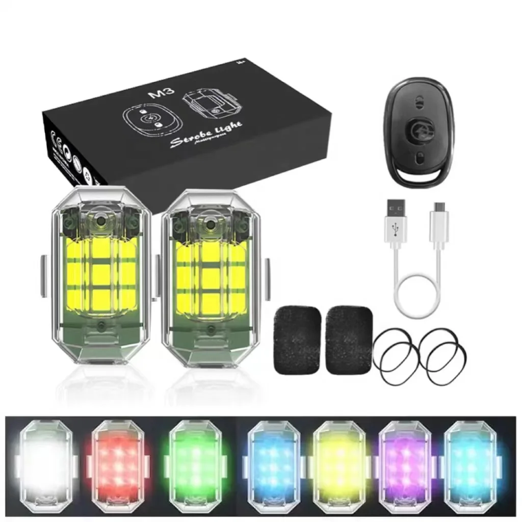 Wireless Remote Control Strobe Light LED 7 Colors Car Motorcycle RC Drone Flash Position Indicator Tail Aircraft Warning Lamp