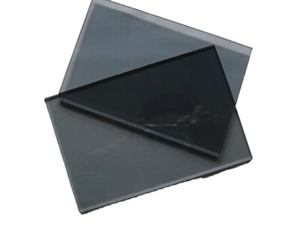 black dark gray brown tinted tempered reflective glass