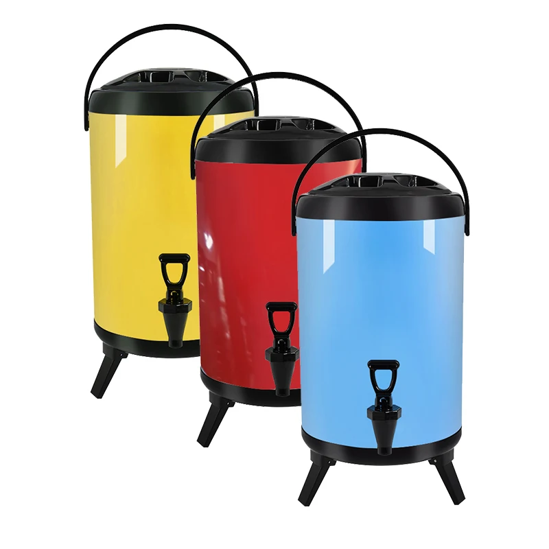 Large Capacity Restaurant Kitchen Bubble Tea Insulation Barrels Stainless Steel Milk Tea Bucket Warm Cool And Heat Barrel