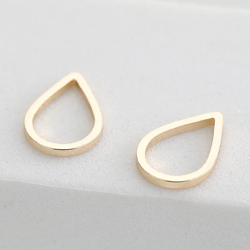 Copper diy jewelry material real gold plated love heart water drop star pendant color preservation golden pendant