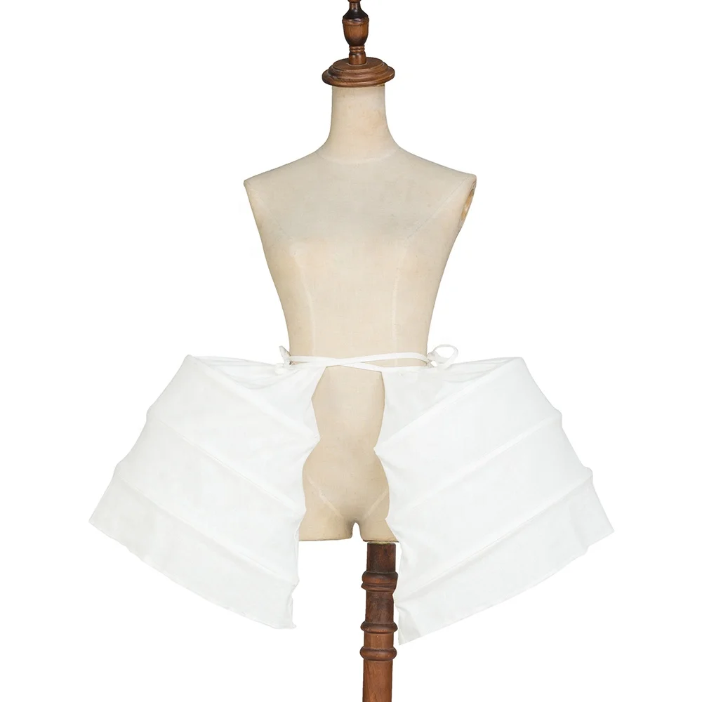 Plus Size White Cotton Bandage Rococo 3 Hoops Petticoat Baroque Underskirt Vintage Wedding Victorian Bustle Crinoline