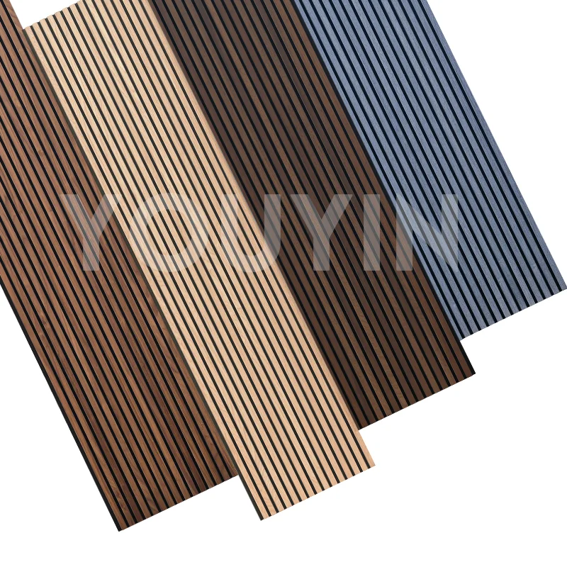 Akupanel Smoky Sound Proofing Wooden Slat Fire Proof Wood Veneer Acoustic Panel Soundproof