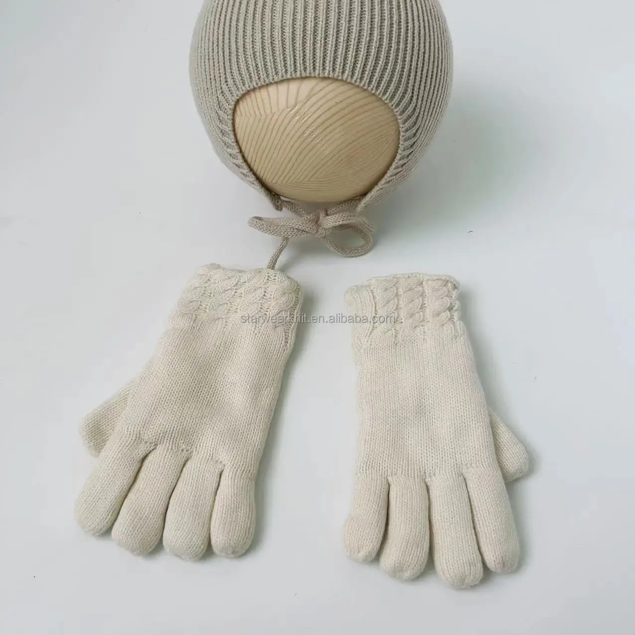 children warm knitted wool gloves with  thickening plush  winter for kids customized mittens  Chinese strength manufacturer