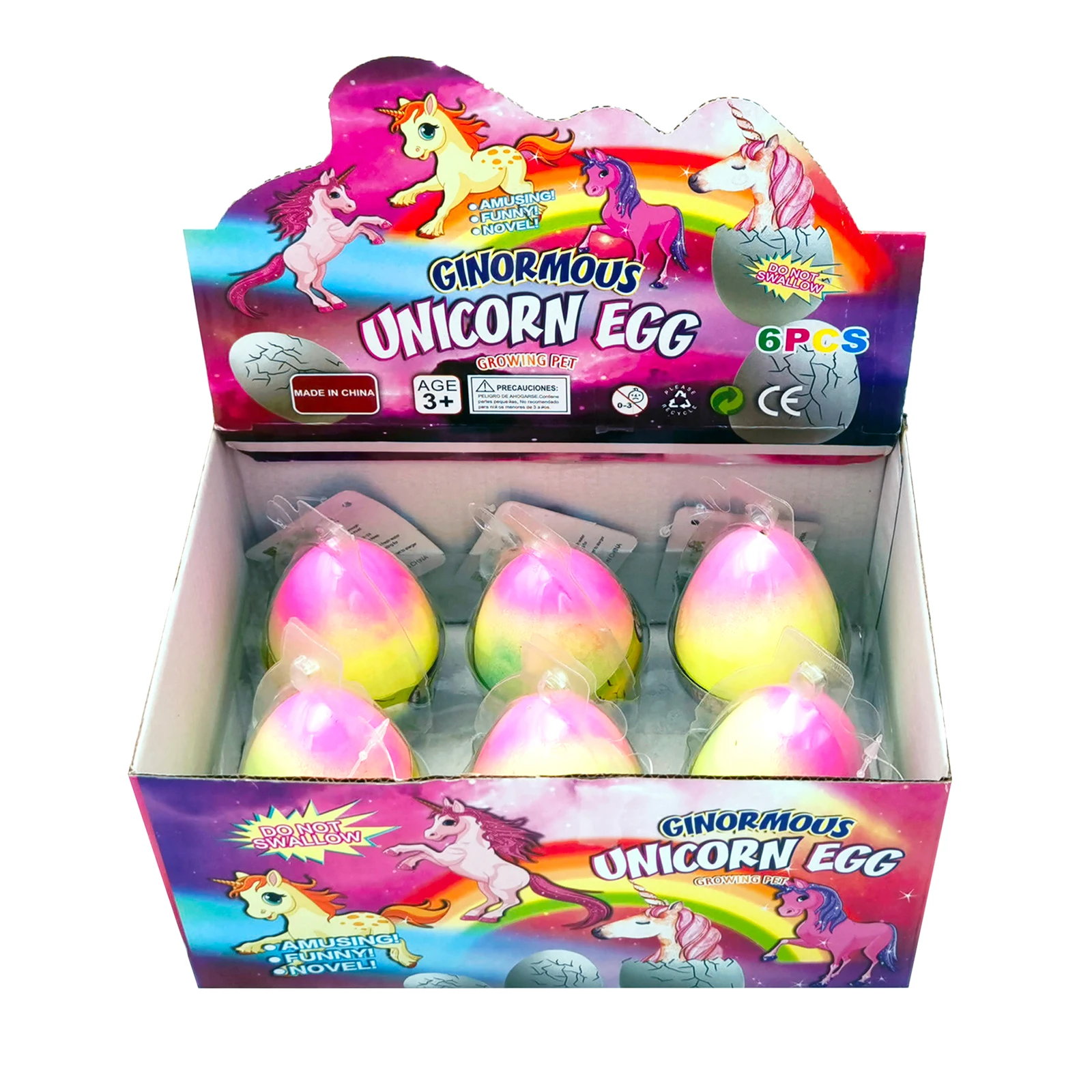 Cross Border Rainbow Unicorn Hatching Eggs Peenma Ponies Soaking Water Bulging Educational Stall Toy Eggs Children Perfect Gift