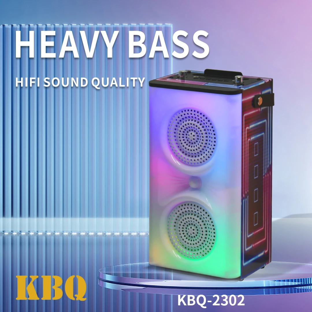 Powerful speaker 20W 2400mah rechargeable karaoke speaker with 2 mic for singing party