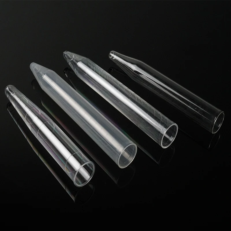 PS 16x102 conical bottom urine test tubes with cork stopper screw hat