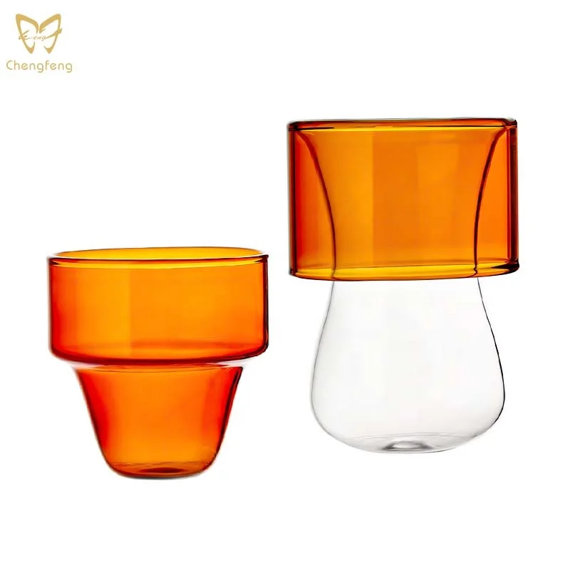 Original design color high borosilicate insulated double wall glass coffee tea cups set arabic coffee cups for tea restaurant