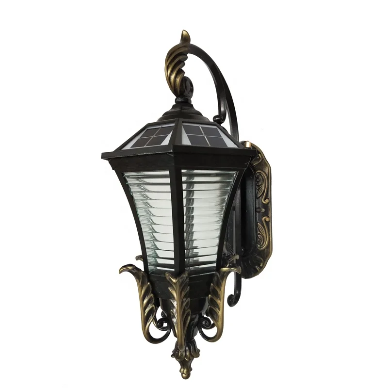 Outdoor solar wire garden wall lights modern waterproof wall sconce lamp