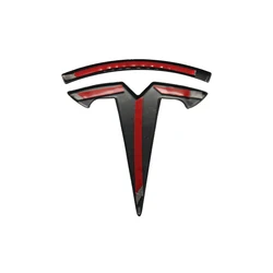Tesla model 3 accessories car logo decoration carbon fiber accept customized