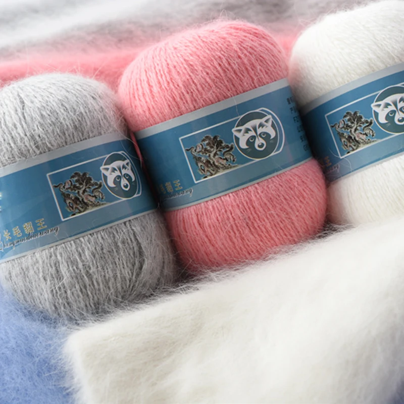 
Craft Vogue Wholesale Free Samples multi colors long hair plush mink cashmere blended yarn 50 20g/set Anti-pilling for knitting 