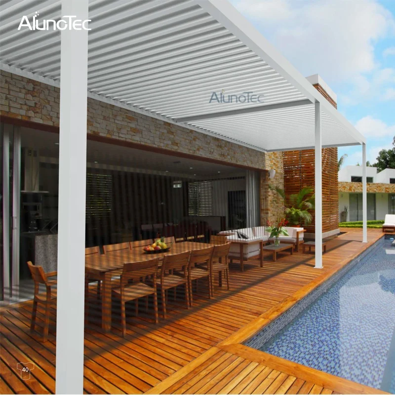 Adjustable Waterproof Louvers Aluminum Pergola for Alfresco