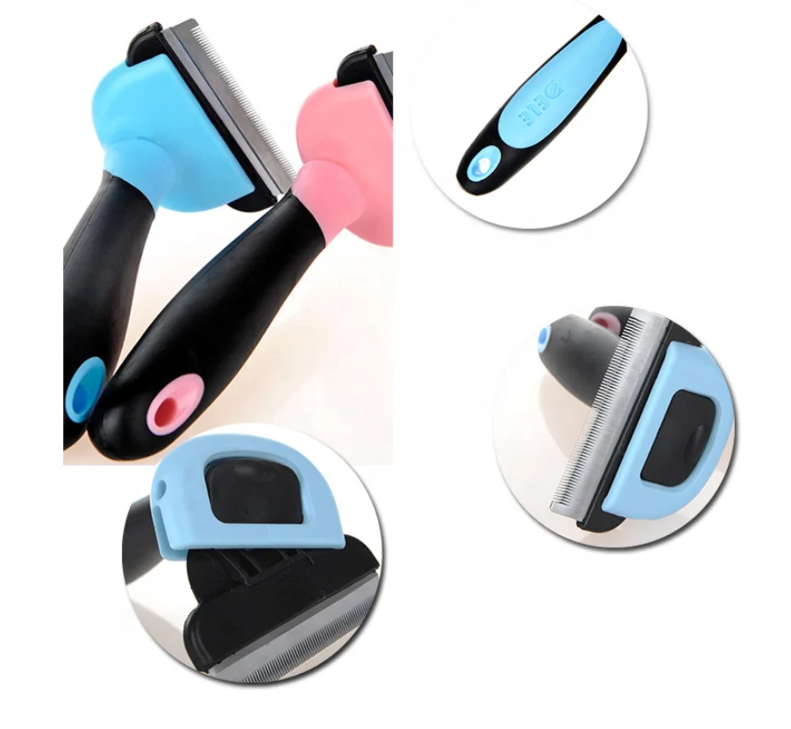 Double Sided Shedding and Dematting Undercoat Rake Comb Pet Grooming Brush Deshedding Tool for Dogs and Cats