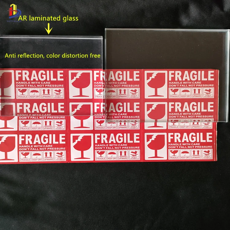 Customizable anti theft ultra clear laminated AR museum quality glass for sale