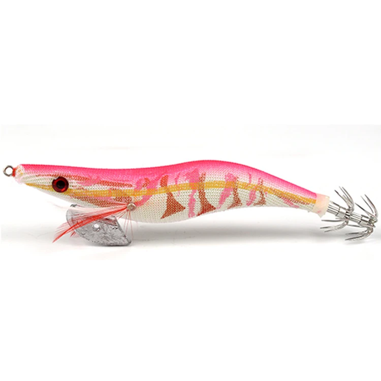 Factory Egi  Colorful Octopus Shrimp mold Wooden lure bait Squid Jigger Hook Squid Fishing Hook