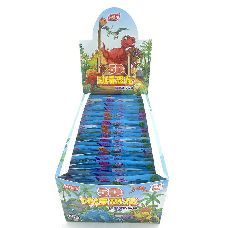 halal gummy candy sweets 5D dinosaur animal shape fruit jelly soft candy for Kids