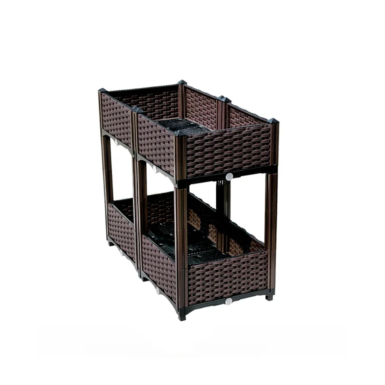 Outdoor special suitable for balcony family garden rectangular flower box plastic flower pot flower groove combination planting