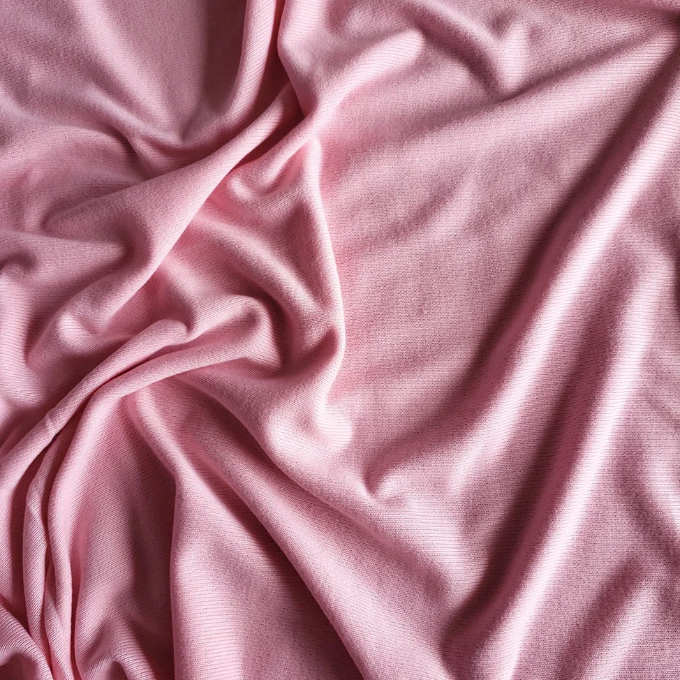 
Pink TR Hacci Knit Jersey Fabric Double Brushed Poly Spandex 230GSM Fabric For Sweater 