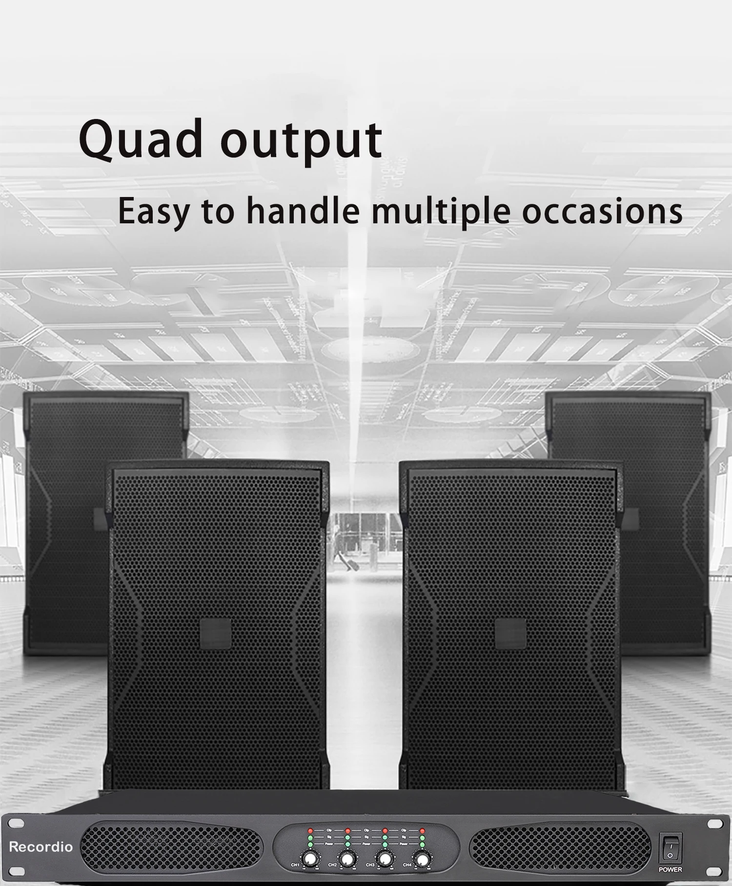 GAP-DP4140 Recordio Digital Class D 4 Channel 10000w Professional Audio Power High Power for DJ Stage Use Receiver & Amplifiers