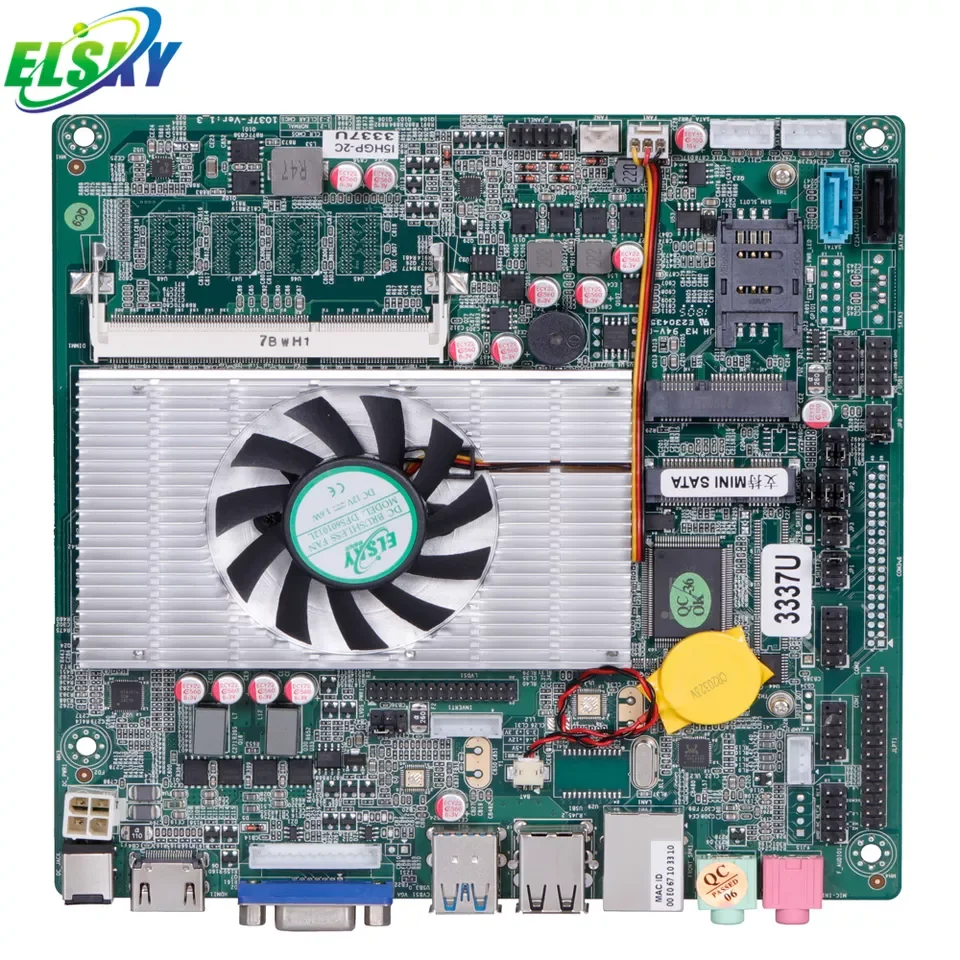 Computer PC Mini-ITX Motherboard with 1037u,Core I3 RJ45 DDR3 2 Mini-PCIE HM65
