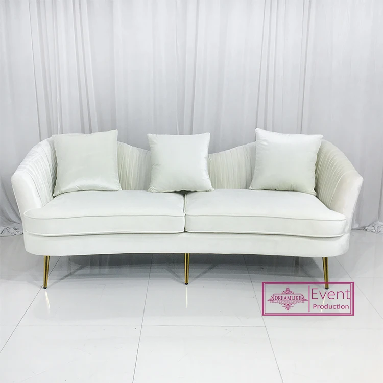 Luxury Modern Hotel lobby living room sofas set couch furniture 3 seats optional white pink blue wedding sofas