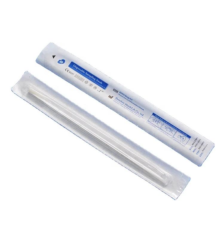 Medical sterile nasal flocked swabs nasopharyngeal collection nasal swab