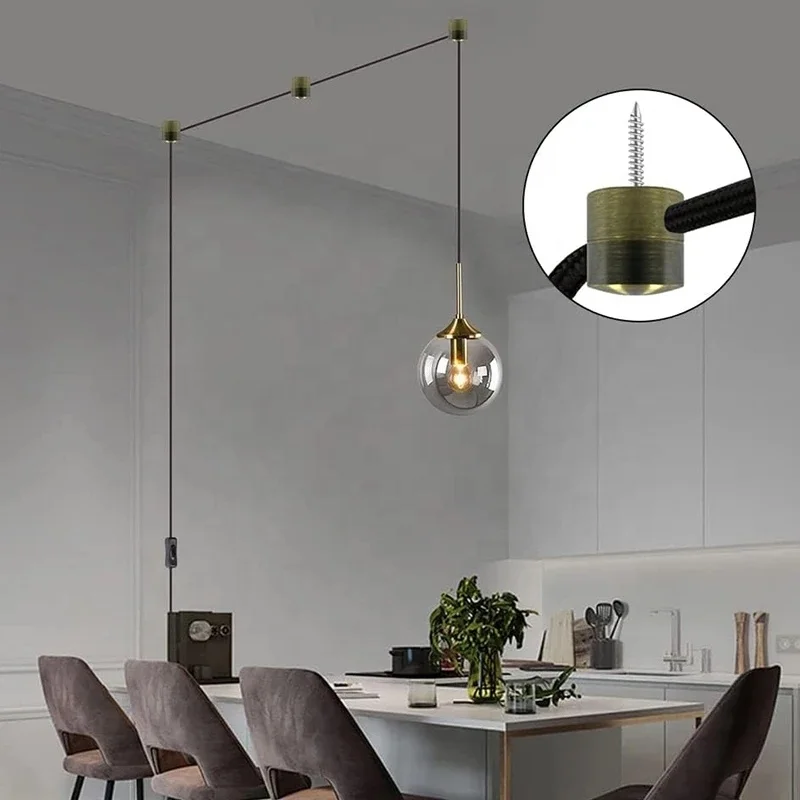 Chandelier Ceiling Lighting Accessories Aluminium Cable Hook Cord Clip Wire Buckle Pendant Light Swag Hook