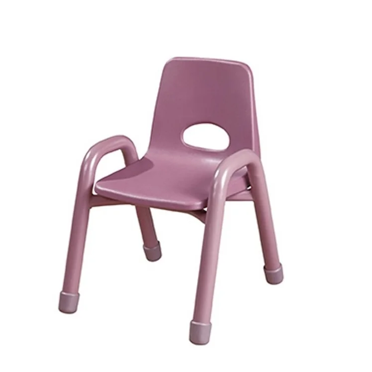 School Durable Plastic Kindergarten Kids Chair With Metal Round Tube Frame