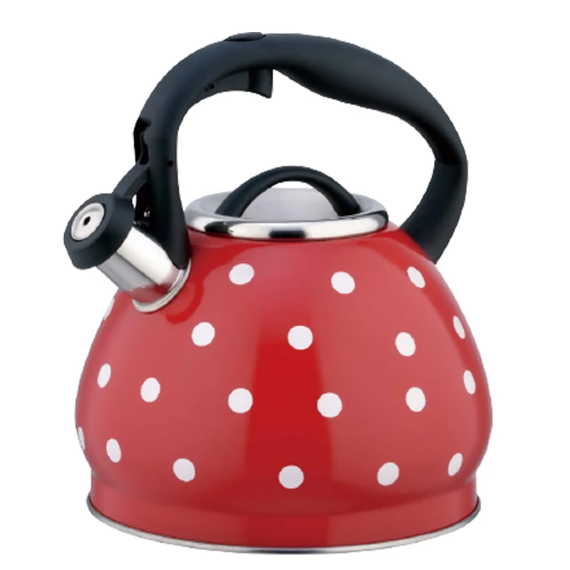 2022 New Lovely Polka Dots Stainless Steel Hot Water Kettle Portable Household Kettle