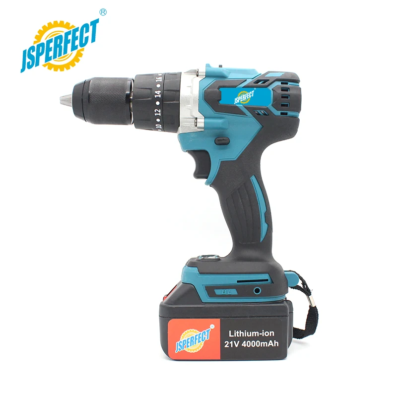 JSPERFECT portable cordless drill set with battery and charger powerfully impact factory price