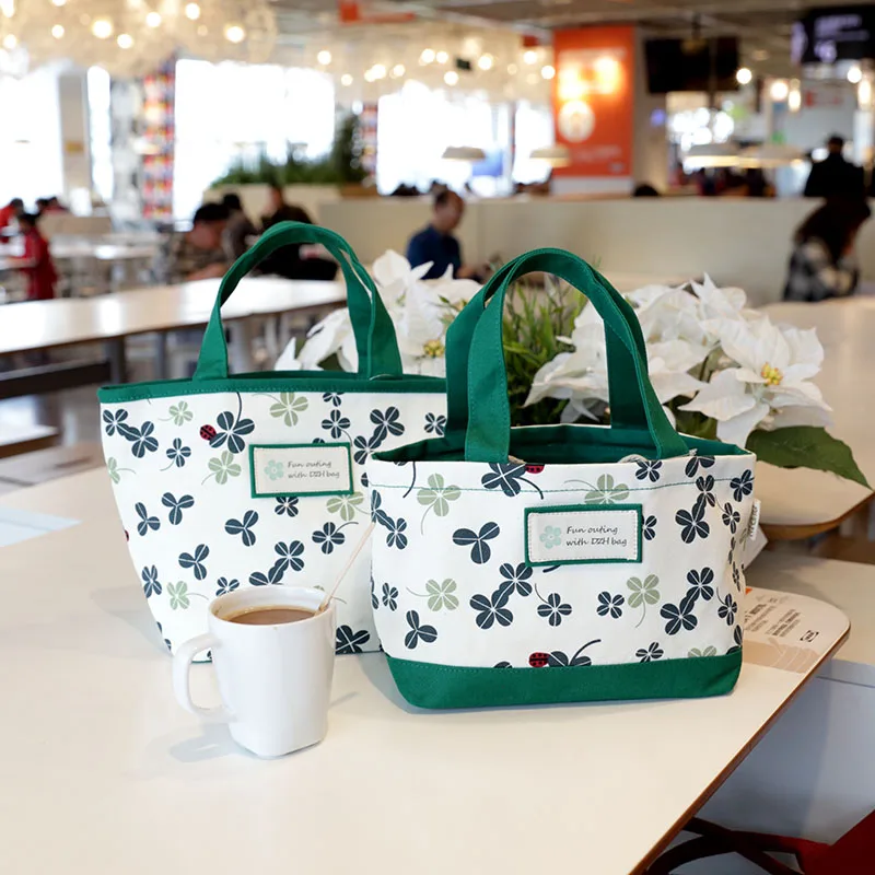 Custom Logo Wholesale Promotional Recyclable Material Eco Friendly cotton canvas lunch bag for sale