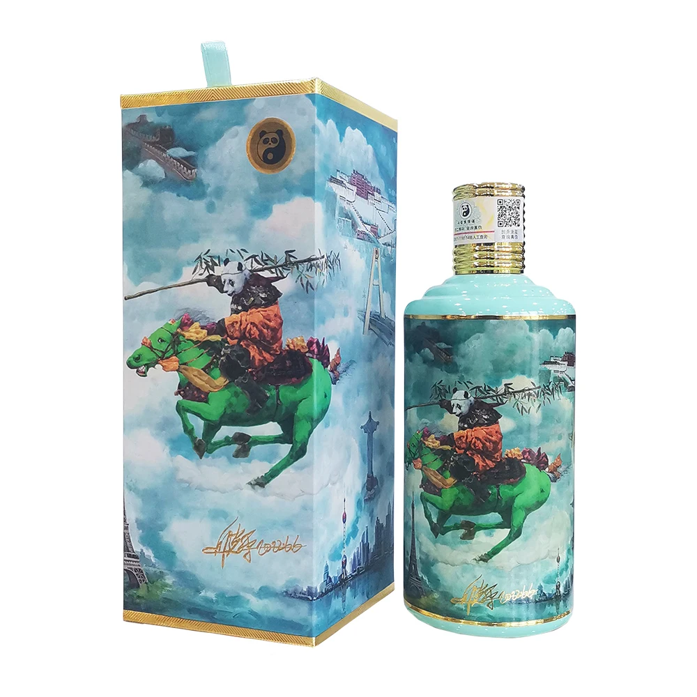 Wholesale 500ml/bottle liquor Shanghai Qibao Panda Brand sauce flavor Chinese baijiu sorghum liquor