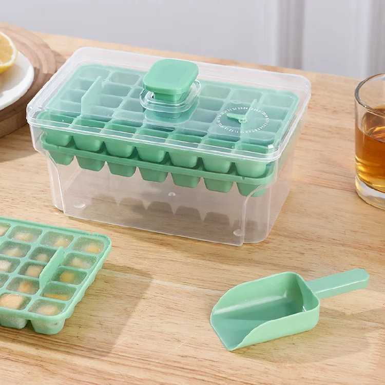 One-click Press Plastic Ice Grid Mold Quick-freezing Household Ice Box Storage Tool Easy Demold Ice Cream Maker
