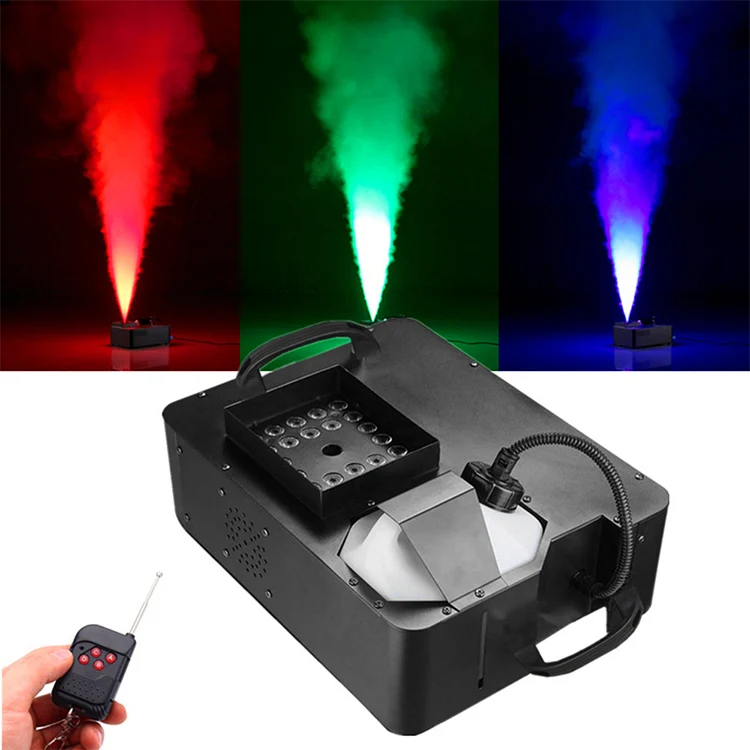 Светодиодная Вертикальная дымовая машина RGB DMX с дистанционным управлением, 24 шт., 1500 Вт, свадебная сценическая дымовая машина