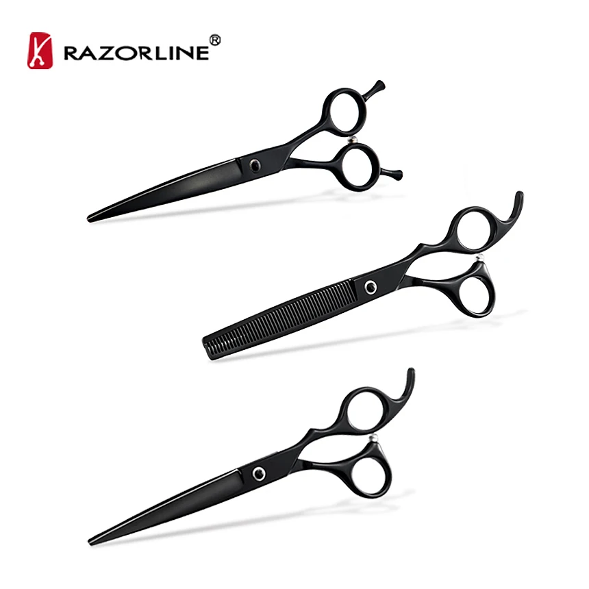 Dog Shears Kit Dog Thinning Scissors SUS420J2+ Stainless Steel Dog Scissors Set  Curved Shears