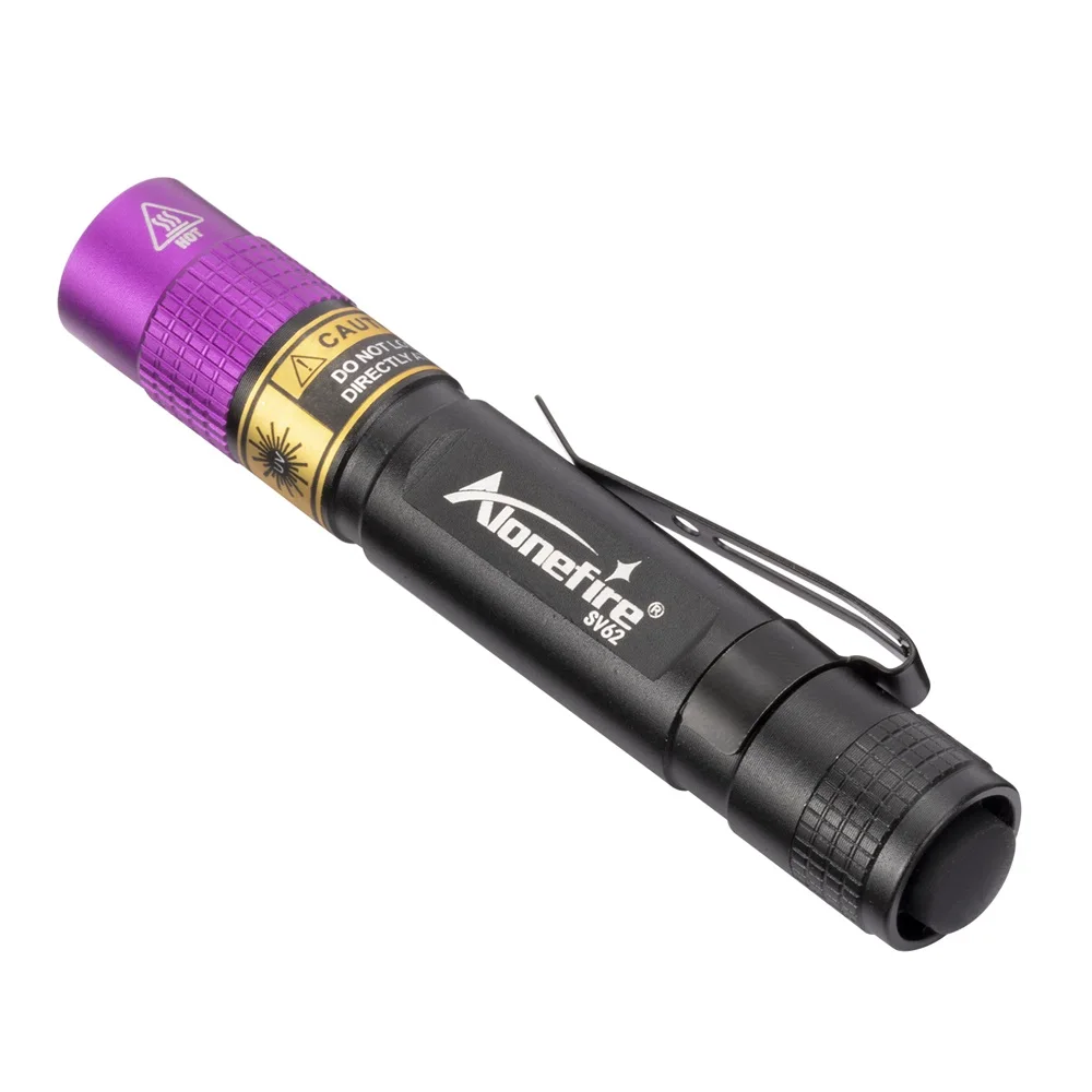 Светодиодный фонарик Alonefire SV62 3 Вт Ультрафиолетовый фонарь 365 нм для денег руды животных обнаружения пятен мочи скорпионов