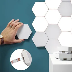 Hot Sale Touch Sensitive Hexagon Light Rhythm Hexagon LED Light Magnetic Touch Wall Lamp Night Light