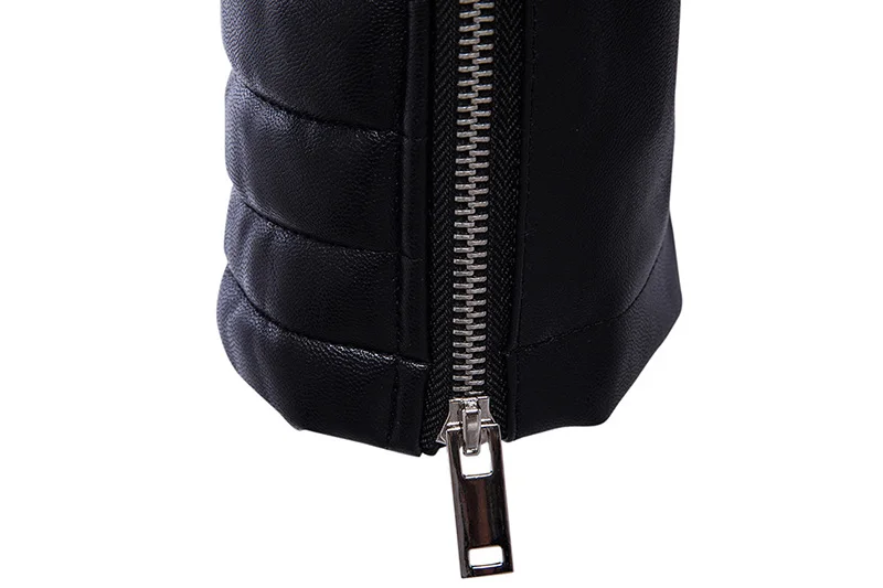 
Wholesale Fashion Mens Side Zippers Up Locomotive PU Faux Leather Jaket jaqueta couro masculina Black Moto Bike Leather Coat 