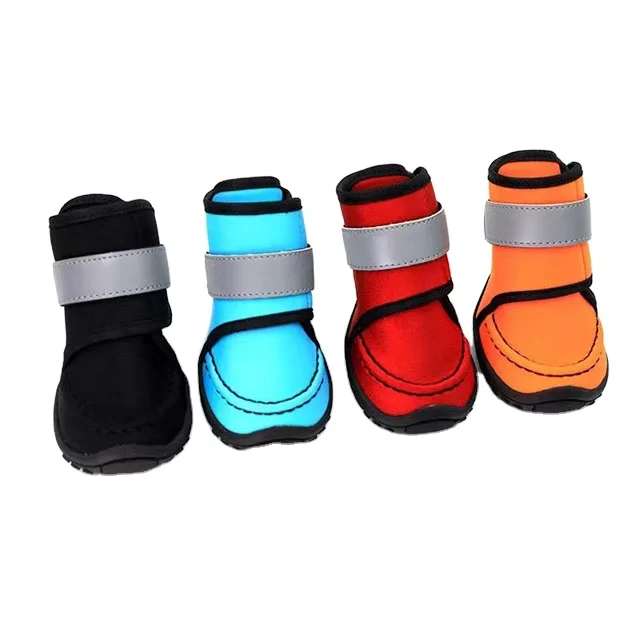 Wholesale Pet Apparel Dog Waterproof Boots Anti Slip Protect Paw Dog Shoes With Hook and Loop Fasteners