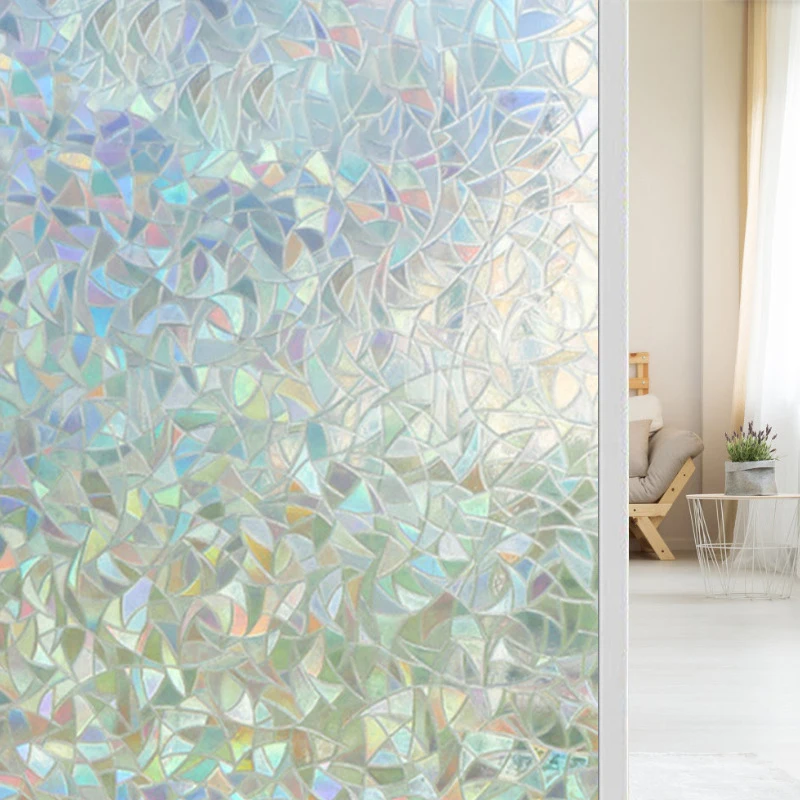 mosaic window sticker with static electricity adhesive free glass film transparent and Window Film For Reeded Glass