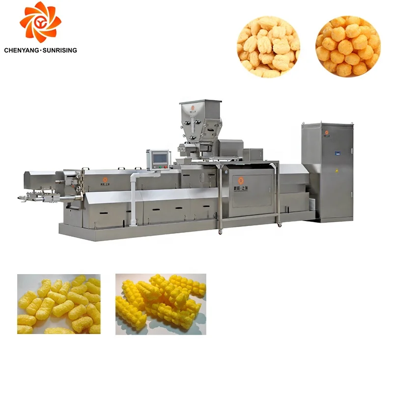Complete Production Line Puffed Fried Snack Food Extruder Extrusion