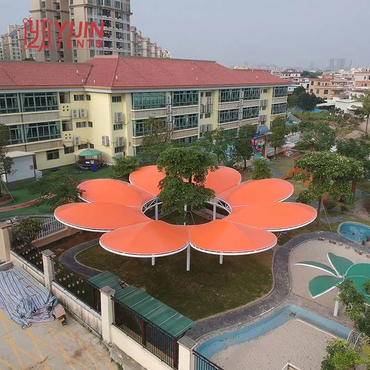 Steel frame canopy shade umbrella tensile landscape membrane structure shed